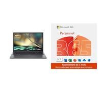 acer Aspire 3 | 17,3" Full HD | Intel i3-N305 | RAM 8 Go | SSD 512 Go | Windows 10 | AZERTY + Microsoft 365 Personnel | 3 Mois | Applications Office avec IA