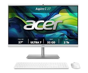 acer Aspire C 27, 27 Pouces Full HD Tout-en-Un, Intel Core Ultra 7 155U 12 Coeurs, 32 Go RAM, 2TB SSD, Intel Graphics, Windows 11 Home, Blanc