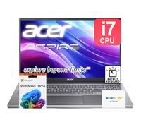 acer Aspire Premium Ordinateur portable 15,6" | Intel Core i7-1255U jusqu'à 4,7 GHz | 32 Go de RAM - SSD PCIe de 1 To | Clavier rétroéclairé | FHD | Wi-Fi 6 | Iris Xe Graphics | Webcam | Win11 Pro |