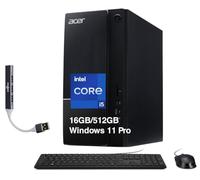 Acer Aspire TC-1775 Ordinateur de bureau Intel i5-14400, 16 Go DDR5, 512 Go | Carte graphique Intel UHD 730, WiFi 6E, Bluetooth 5.3, refroidissement par air, double HDMI, clavier et souris filaires