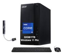Acer Aspire TC-1775 Ordinateur de bureau Intel i5-14400, 32 Go DDR5, 1 To | Carte graphique Intel UHD 730, WiFi 6E, Bluetooth 5.3, refroidissement par air, double HDMI, clavier et souris filaires