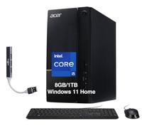 Acer Aspire TC-1775 Ordinateur de bureau Intel i5-14400, 8 Go DDR5, 1 To | Carte graphique Intel UHD 730, WiFi 6E, Bluetooth 5.3, refroidissement par air, double HDMI, clavier et souris filaires
