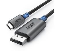 acer Câble USB C vers DisplayPort 2M (4K@60Hz, 2K@144Hz),Thunderbolt 3/4 vers DisplayPort Alliage d'aluminium Compatible avec iPhone 15/16 Pro Max MacBook Pro/Air iMac iPad Pro Surface XPS