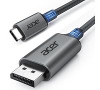 acer Câble USB C vers DisplayPort (4K@60Hz, 2K@144Hz),Thunderbolt 3/4 vers DisplayPort Alliage d'aluminium Compatible avec iPhone 15/16 Pro Max MacBook Pro/Air iMac iPad Pro Surface XPS 3M