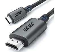 acer Câble USB C vers HDMI 4K@60Hz 2M, Cable Thunderbolt 4 3 Type C HDMI 2.0 Compatible avec iPhone 16 Plus Pro Max 15 MacBook Pro Air Surface Pro 10 iPad Pro Air Galaxy S24 Ultra
