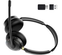 acer Casque avec micro pour le travail, connexion stable, casque d'ordinateur avec microphone pour bureau et centre d'appels à domicile (noir bleu)