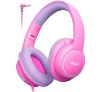Acer Casque filaire pour enfants pour l'école - Design supra-auriculaire, limite de volume de sécurité de 85/94 dB, prise jack 3,5 mm, casque pliable pour tout-petits, garçons et filles, salle de