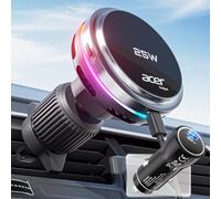 acer Chargeur de voiture Mag-Safe rapide 25 W, chargeur de voiture sans fil avec ventilateur de refroidissement et panneau en métal, chargeur de téléphone de voiture avec adaptateur, rotation à 360 °
