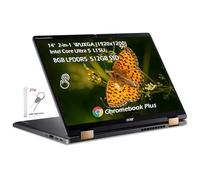 acer Chromebook 2 en 1 Plus Spin 714 14" WUXGA Touch Ordinateur portable avec Google AI - Intel Core Ultra 5 115U - Wi-Fi6E Bluetooth - Chrome OS - Gris acier - 8 Go LPDDR5 512 Go SSD - Avec clé USB