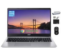 Acer Chromebook 315 Ordinateur portable pour étudiant en affaires 2024, écran HD de 15,6", Intel Celeron N4020, 4 Go de RAM, 192 Go de stockage (64 Go eMMC + carte 128 Go), WiFi, batterie de plus de