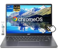 acer Chromebook Plus 514 Ordinateur portable tactile 14" FHD Intel 8-Core i3-N305, 8 Go de RAM LPDDR5, SSD 512 Go, ordinateur portable Chromebook professionnel, WiFi 6E, webcam 1080p, lecteur de carte