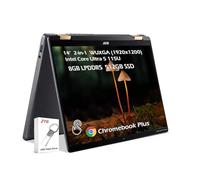 acer Chromebook Plus Spin 714 Ordinateur portable tactile WUXGA IPS 2 en 1 avec Google AI, Intel Core Ultra 5 115U, (8 Go LPDDR5 512 Go SSD), Wi-Fi6E rétroéclairé KB Chrome OS, gris acier, avec clé