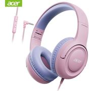 Acer HK03 - écouteurs filaires pour enfants, pour l'école, limiteur de Volume 85/94db, prise Jack 3.5mm, casque sonore stéréo pliable, cadeaux pour filles et garçons PurpleGreen