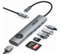 acer Hub USB C HDMI 4K@60Hz, 7 en 1 Adaptateur USB C vers HDMI PD 100W