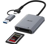 Acer Lecteur de Carte CFexpress Type B 10Gbps, Card Reader CFB USB-C et USB-A 3.2 Gen 2, Adaptateur Carte Mémoire CFe Type B 1250MB/s pour PC, iPhone17, Samsung S26, MacBook, iPad Pro, etc.