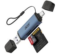 Acer Lecteur de Carte SD, Adaptateur de Lecteur de Carte Mémoire USB C et USB 3.0 pour SD/Micro SD/SDHC/SDXC/MMC, Compatible avec iPhone 15 Pro, MacBook Pro/Air, iPad Pro 2021, Pixel, XPS 13, etc.