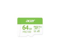 Acer MSC100 Carte mémoire micro SD 64 Go, UHS-I U3 V30 A1 C10, vitesse de lecture jusqu'à 100 Mo/s, enregistrement vidéo 4K UHD, pour caméra de bord, caméra de sécurité, smartphone, tablette