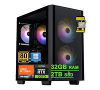 acer Nitro 60 Ordinateur de bureau de jeu AMD Octa-core Ryzen 7 7700 (>i9-13900H) 32 Go DDR5 2 To SSD GeForce RTX 5070 12 Go GDDR7 DLSS4 (jusqu'à 988 AI Tops) 850 W 80+ Gold PSU USB-C Win11Pro ICP Hub