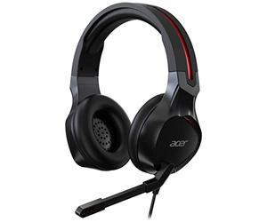 acer Nitro Gaming, Casque Gaming avec Câble Jack 3.5 mm, Impédance 21 Ohms, Sensibilité 100 DB, Driver 50 mm, Microphone Boom Et Omnidirectionnel Flexible 6", Lire, Windows 7/8/8.1/10/11