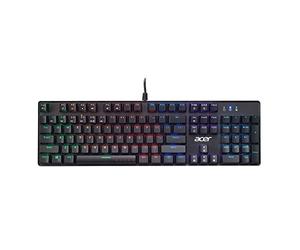 acer Nitro Gen 2 Wired Gaming Keyboard - RGB Illuminated Keyboard | 100 % Anti-ghosting (N-Key Rollover) | Mécanical Axis | Ergonomic ARC Keycaps | Embedded Multimedia Keys, (Pack of 1)