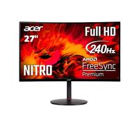 Acer Nitro Moniteur de jeu PC incurvé Full HD 27" 1500R | AMD FreeSync Premium | 240Hz | 1ms VRB | Haut-parleur | HDR10 | ErgoStand | Montage VESA | 1 x DP 1.4 et 2 x HDMI 2.0 | XZ270