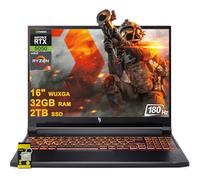 acer Nitro V 16 AI Ordinateur portable de jeu 16" WUXGA IPS 180 Hz AMD Zen 4 Hexa-core Ryzen 5 240 32 Go de RAM 2 To SSD GeForce RTX 5050 (jusqu'à 421 AI Tops) Rétroéclairé Win11 avec concentrateur