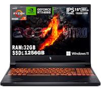 acer Nitro V16 Ordinateur portable Gaming Ryzen 7 8845HS Ram 32 Go DDR5 Ssd 1256 Go NVMe, Écran 16" WUXGA IPS 165 Hz, NVIDIA GeForce RTX 4060 8 Go, Clavier rétroéclairé, Windows 11 Pro