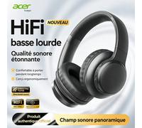 Acer OHR559 OWS Casque sans fil, Design élégant, Audio spatial ACS, Autonomie en veille ultra-longue, Bluetooth 5.3, Grands transducteurs, Portable et pliable, Mode faible latence pour le jeu, Appels 