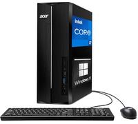 acer Ordinateur de bureau 2025 SFF Intel Core i7-14700K (Beats i9-12900K), 32 Go de RAM, SSD PCIe 1 To, Intel UHD Graphics 730, Wi-Fi, 2 moniteurs pris en charge 4K, clavier et souris, Bluetooth, RJ45
