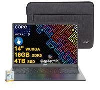 acer Ordinateur portable Aspire 14 AI | WUXGA Matte Touch 14 po | Intel 8-core Ultra 5 226 V (jusqu'à 40 NPU - jusqu'à 53 GPU Tops) | 16 Go DDR5 4 To SSD | Wi-Fi 6E Win11 avec accessoire DLCA