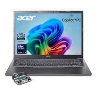 acer Ordinateur portable Aspire 14, écran WUXGA de 14 po (1920 x 1200), Intel Ultra 5-226 V, copilote AI + PC, RAM LPDDR5X 16 Go, SSD 1 To, Windows 11 Home, gris, deux écouteurs sans fil