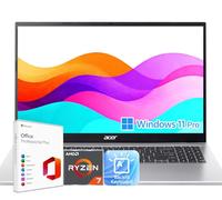 Acer Ordinateur portable Aspire 3 Premium | Processeur AMD Ryzen 7 7730U | Écran FHD 15,6 po | Clavier rétroéclairé | 64 Go de RAM | SSD 2 To | Win 11 Pro | Argent pur | École, entreprise et