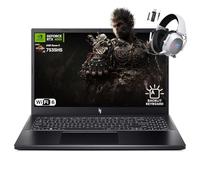 acer Ordinateur portable de jeu Nitro V 15,6", AMD Ryzen 5 7535HS Hexa-Core, NVIDIA GeForce RTX 4050, IPS FHD 144 Hz, 32 Go de RAM, 1 To SSD, WiFi 6, clavier rétroéclairé, casque sans fil 2,4 GHz