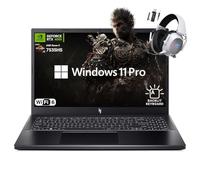 acer Ordinateur portable de jeu Nitro V 15,6", AMD Ryzen 5 7535HS Hexa-Core, NVIDIA GeForce RTX 4050, IPS FHD 144 Hz, RAM 16 Go, SSD 512 Go, WiFi 6, clavier rétroéclairé, casque sans fil 2,4 GHz