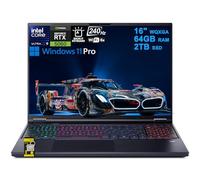 Acer Predator Helios Neo 16S AI Ordinateur portable de jeu 16" 2560 x 1600 OLED 240 Hz (100 % DCI-P3 G-SYNC) Intel 24-core Ultra 9 275HX 64 Go DDR5 2 To SSD GeForce RTX 5060 GDDR7 (jusqu'à 572 AI Tops