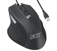 acer Souris Filaire USB, Souris PC Ergonomique avec Fil, Souris Optique USB à 6 Boutons Programmables, 3200 PPP, Compatible avec PC/Mac/Laptop/Chromebook