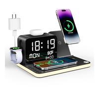 acer Station de charge sans fil 7 en 1 avec veilleuse à luminosité réglable, compatible avec iPhone 16/15/14/13/12 toutes les séries, téléphones Android, AirPods et iWatch, chargeur rapide avec