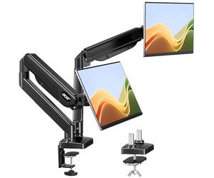acer Support Ecran PC 2 Ecran pour 17 à 32 Pouces, Bras Écran PC Double Ecran Capacité 2-9kg, VESA 75/100mm, Réglable en Hauteur avec Incline, Pivote et Tourne, Articulé à Ressort à Gaz