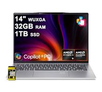 acer Swift 14 AI Ordinateur portable 14" WUXGA Écran tactile mat AMD 10 cœurs Ryzen AI 9 365 (jusqu'à 50 NPU - jusqu'à 73 GPU) 32 Go de RAM 1 To SSD pour Creator Business Work Win11 ICP Hub/Copilot+