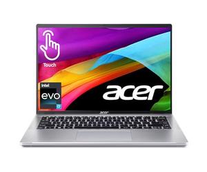 Acer Swift Go Intel Evo Thin & Light Premium Laptop 14" 1920x1200 Écran tactile 100% sRGB Intel Core i7-1355U Intel Iris Xe 16 Go LPDDR5 512 Go Gen 4 SSD SFG14-71T-72QV