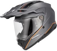Acer ttack Logo Matt Casque d’enduro, Gris mat/orange, Taille S (55/56)