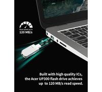 Acer UP300 USB 3.2 Gen 1 Flash Drive-Read Speed up to 120MB/s-32GB-White