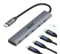 Acer USB C Hub 10Gbps avec Type-C PD 100W, Ultra Slim Aluminum 5-in-1 USB-C Splitter with 4*USBC 3.2 Ports, pour iPhone 15/16 Series, MacBook iPad Pro/Air, iMac, Chromebook, Galaxy S24/23 etc.