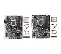 Yangyou Lot de 2 cartes mères minières B75 ETH + CPU + Ddr3 4 Go 1600 MHz Ram+câble Switch + câble Sata 8 x pcie vers USB Ddr3 B75 BTC Miner Carte mère