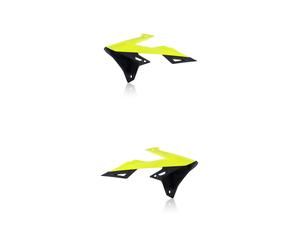 ACERBIS 2X Lati Radiateur Jaune Fluo Noir Pour Suzuki 250 RMZ 4T 2019-2025