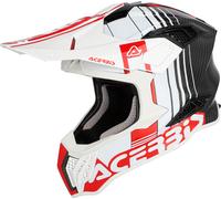 Acer irstrike-C Dekor, casque de motocross S Blanc/Rouge/Carbone Blanc/Rouge/Carbone