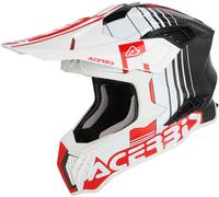 Acer irstrike-C Graphic Carbon Casque de motocross, Blanc/Rouge, Taille M (57/58)