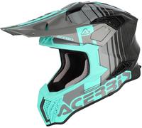 Acer irstrike-C Graphic Carbon Casque de motocross, noir/turquoise, Taille M (57/58)