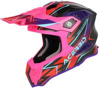 Acer irstrike-X Graphic Casque de motocross, noir/violet/rose, Taille M (57/58)
