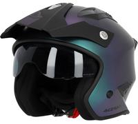 Acerbis Aria Metallic, casque à réaction L Mat Mauve/Vert Mat Mauve/Vert